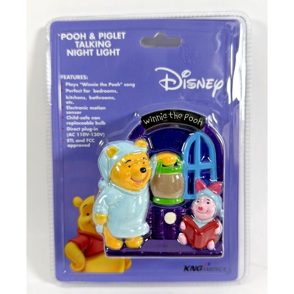 Disney Pooh & Piglet Talking Night Light - New - KNG America